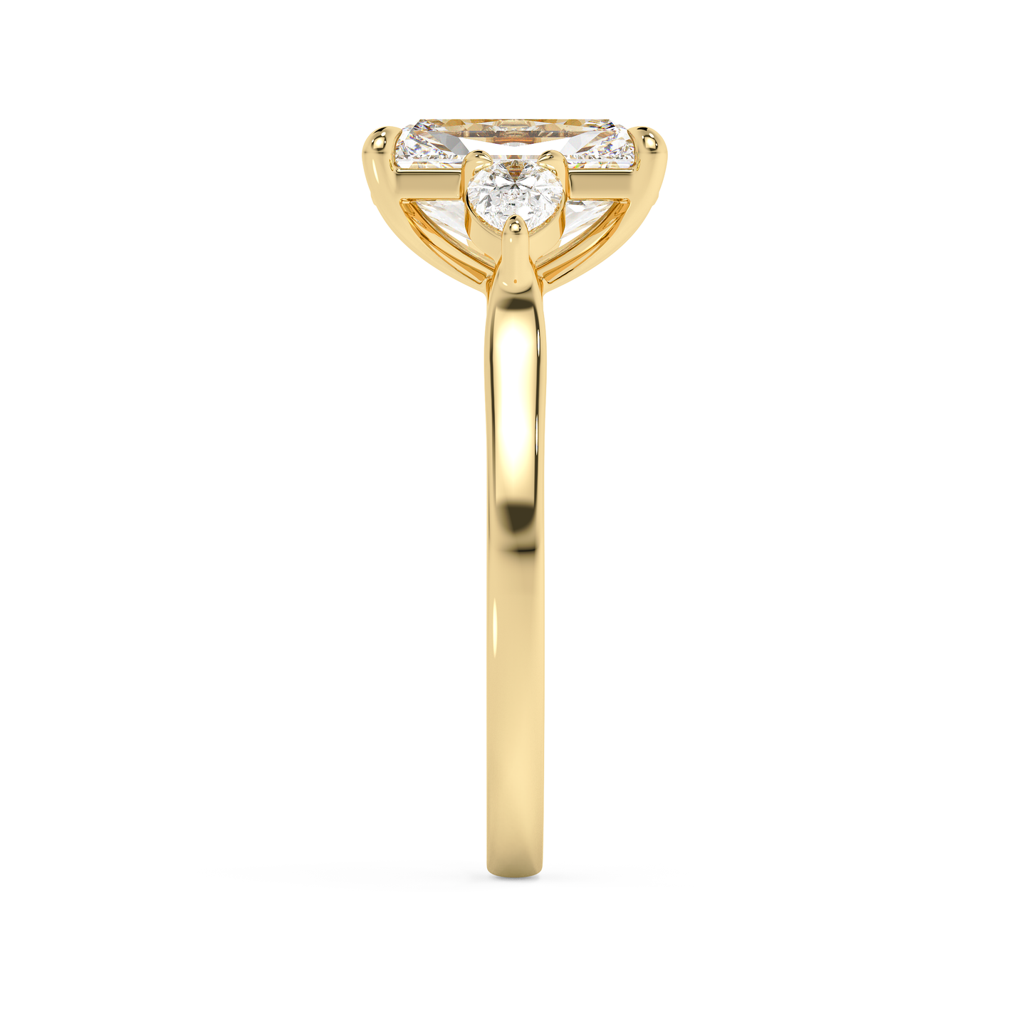 Emerald Solitaire Lab Grown Diamond Engagement Ring