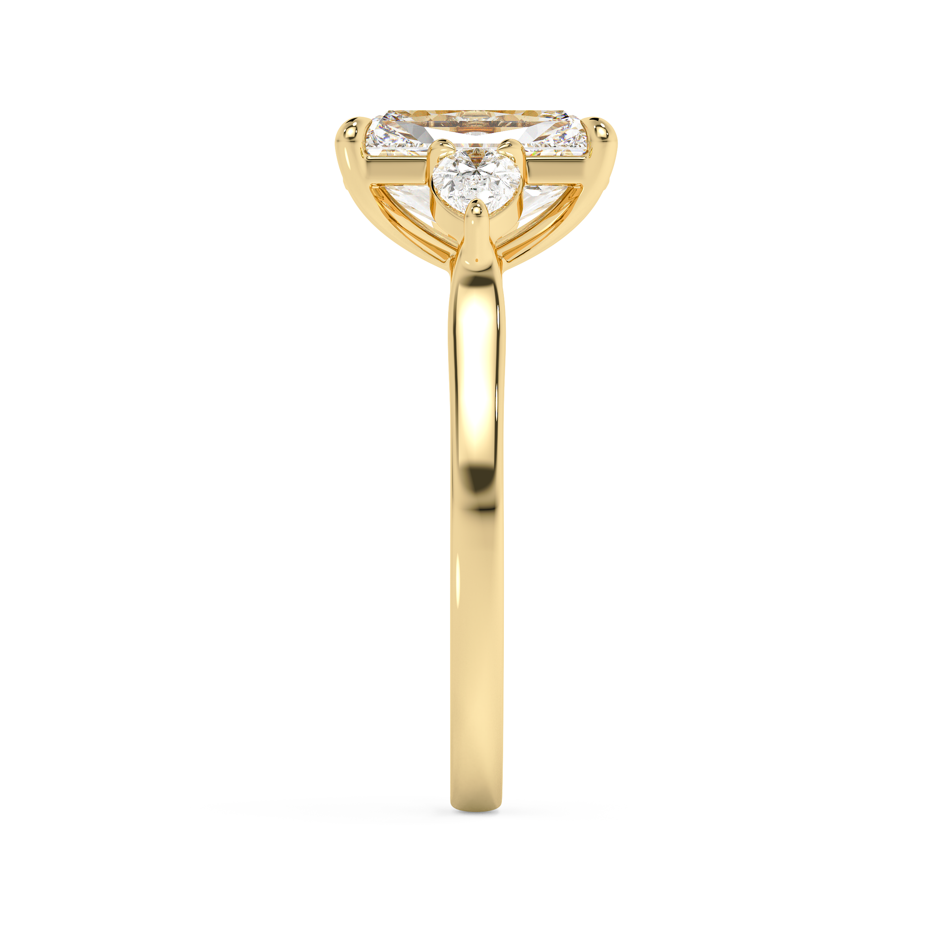 Emerald Solitaire Lab Grown Diamond Engagement Ring