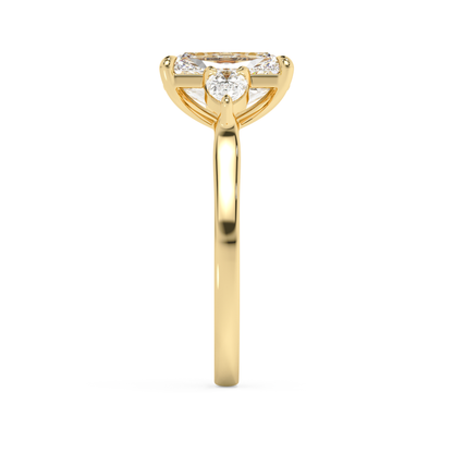 Emerald Solitaire Lab Grown Diamond Engagement Ring