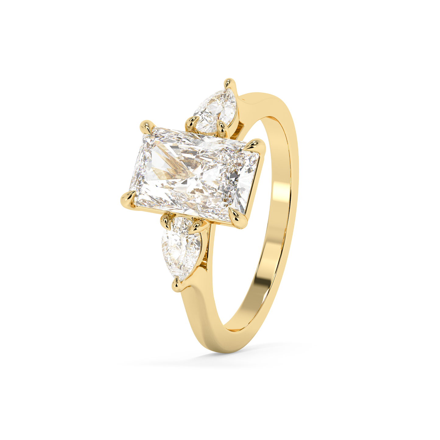 Emerald Solitaire Lab Grown Diamond Engagement Ring