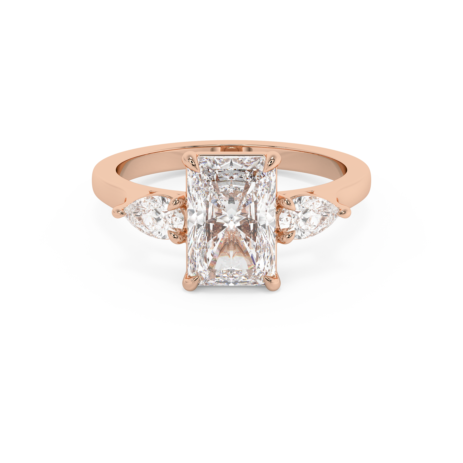 Emerald Solitaire Lab Grown Diamond Engagement Ring