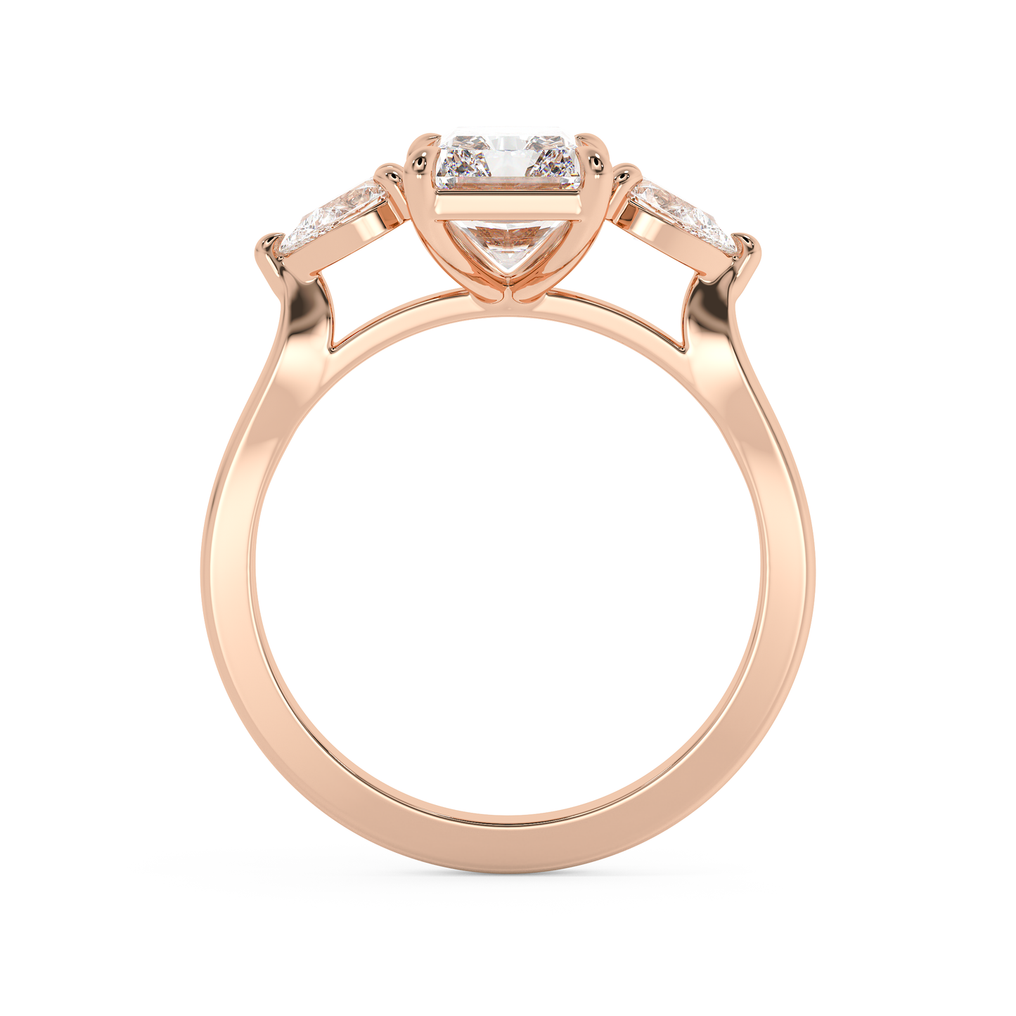 Emerald Solitaire Lab Grown Diamond Engagement Ring