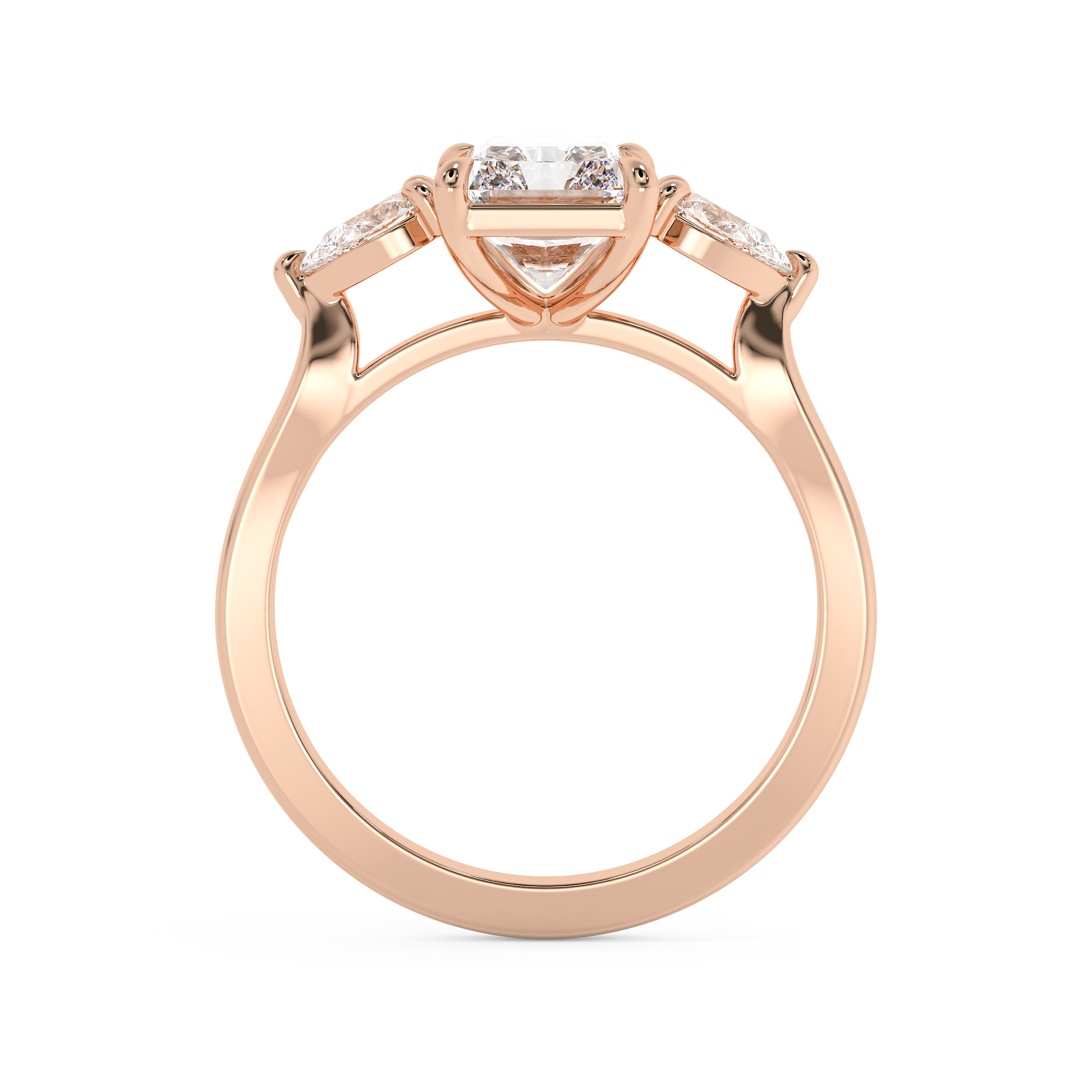 Emerald Solitaire Lab Grown Diamond Engagement Ring