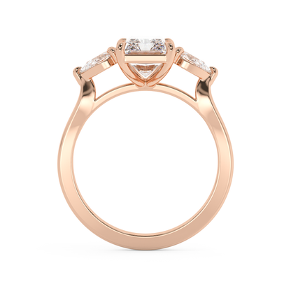 Emerald Solitaire Lab Grown Diamond Engagement Ring