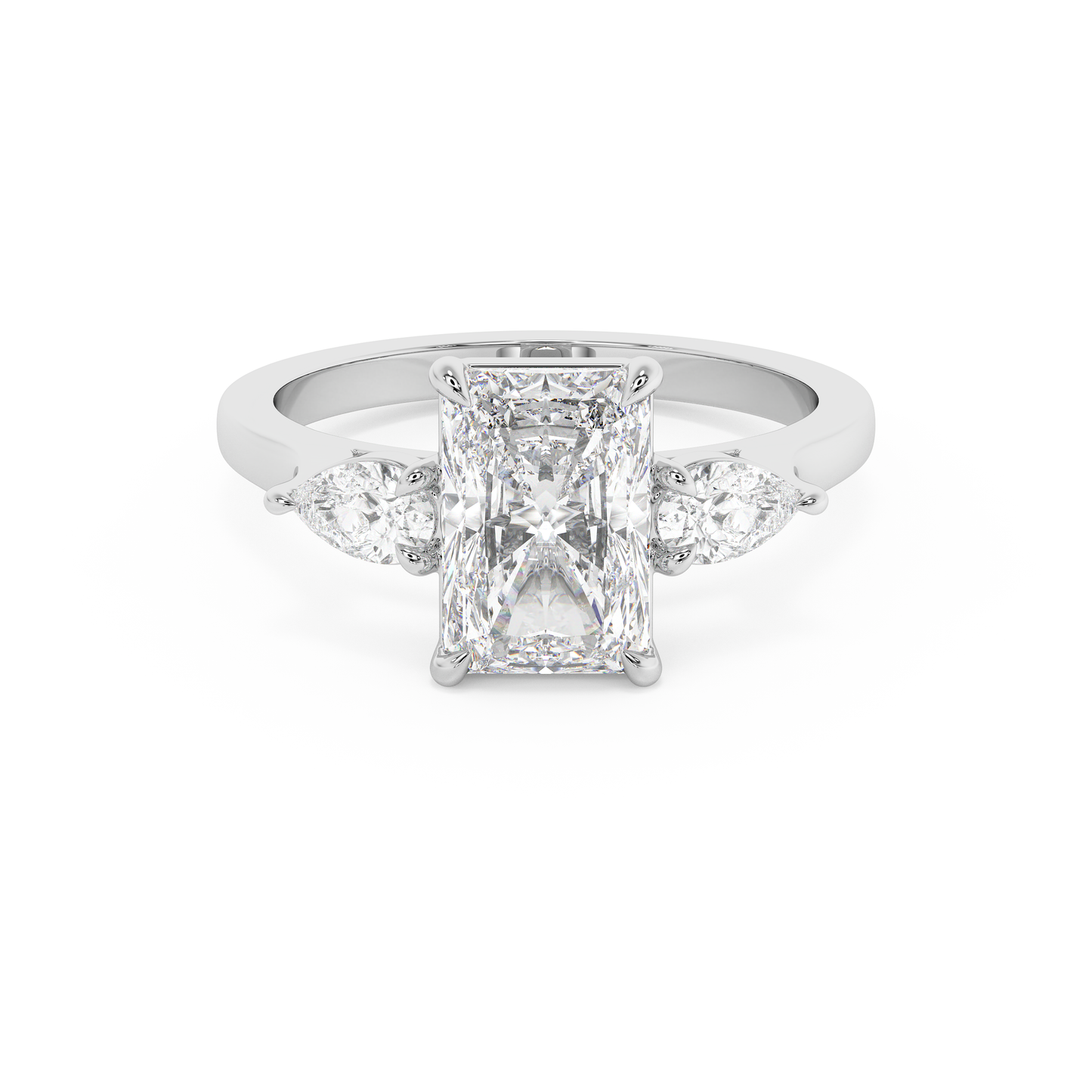 Emerald Solitaire Lab Grown Diamond Engagement Ring