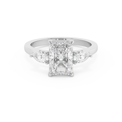 Emerald Solitaire Lab Grown Diamond Engagement Ring