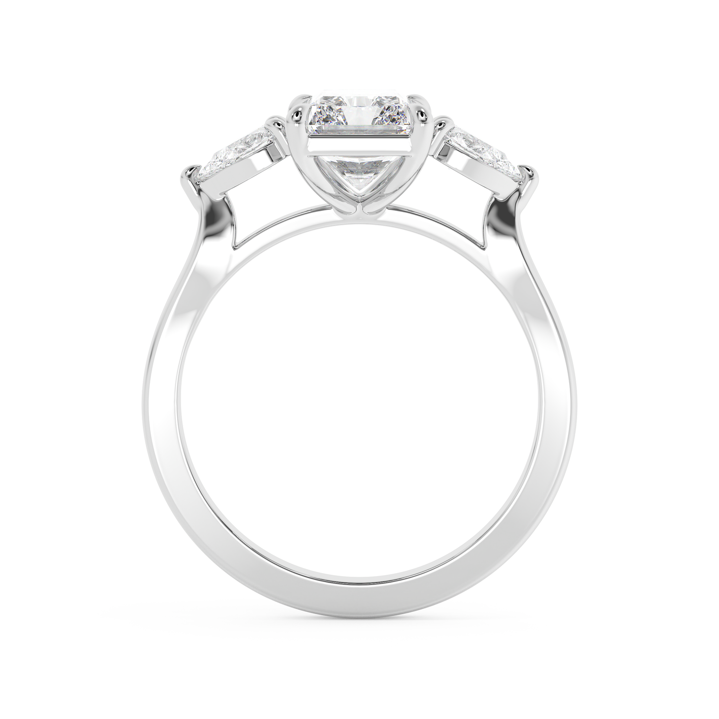 Emerald Solitaire Lab Grown Diamond Engagement Ring