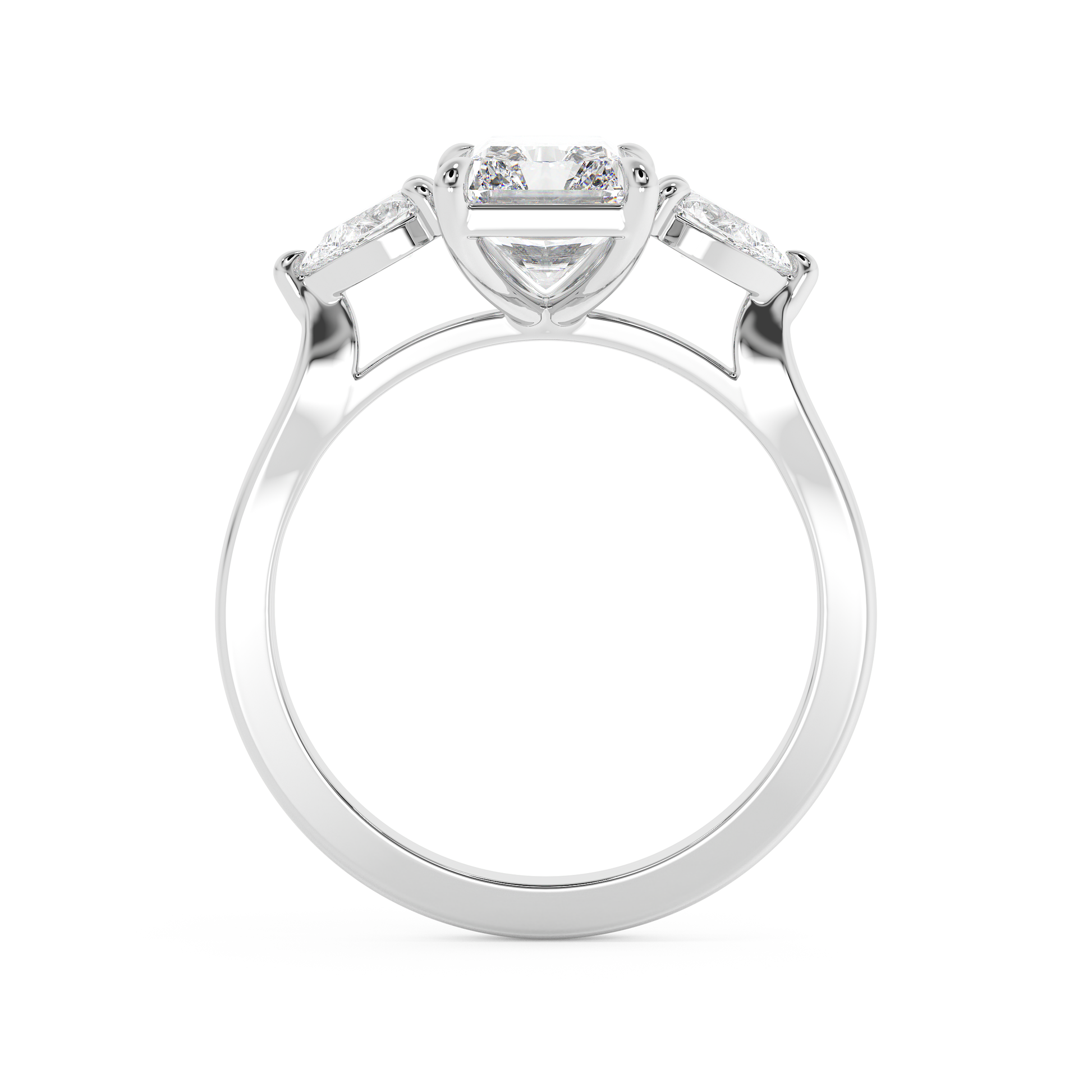 Emerald Solitaire Lab Grown Diamond Engagement Ring