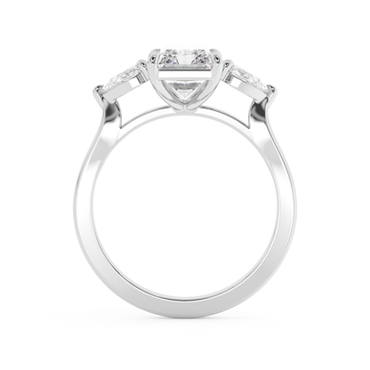 Emerald Solitaire Lab Grown Diamond Engagement Ring