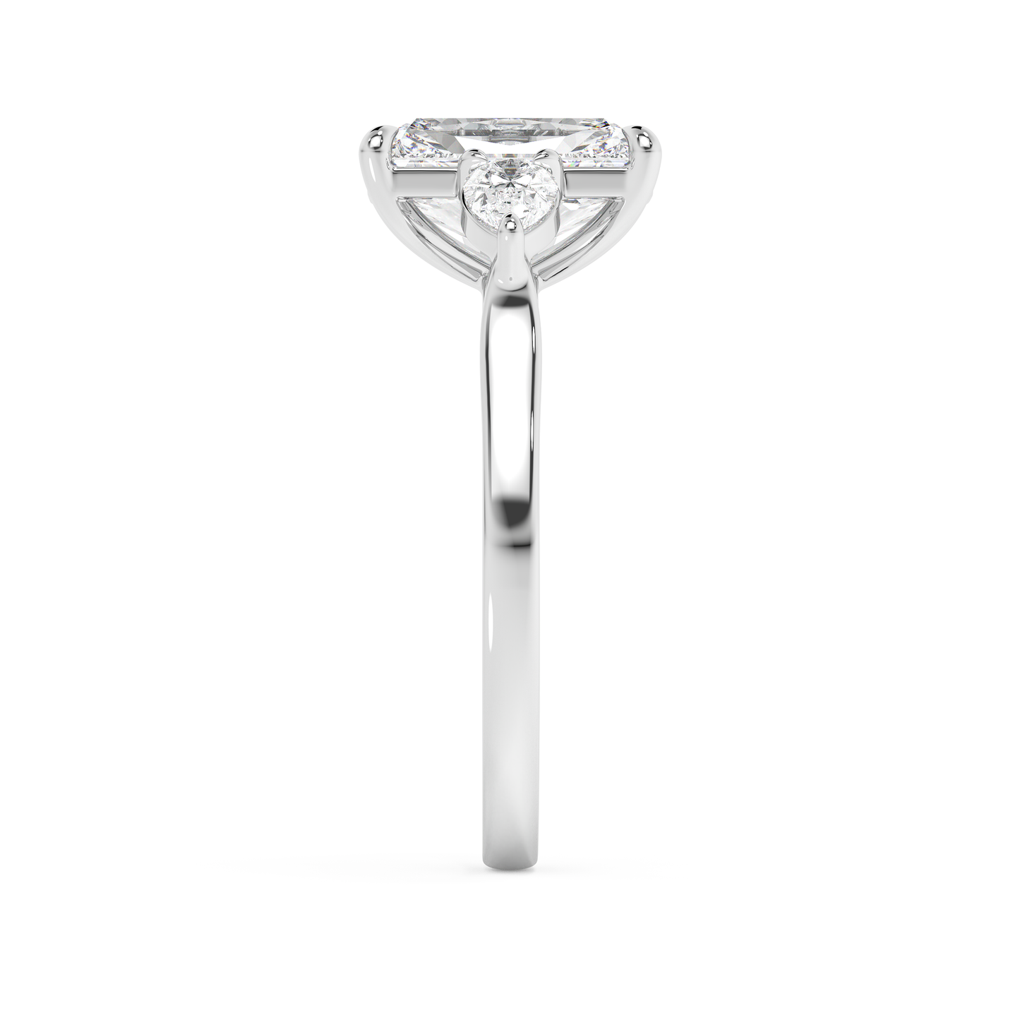 Emerald Solitaire Lab Grown Diamond Engagement Ring