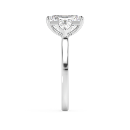 Emerald Solitaire Lab Grown Diamond Engagement Ring