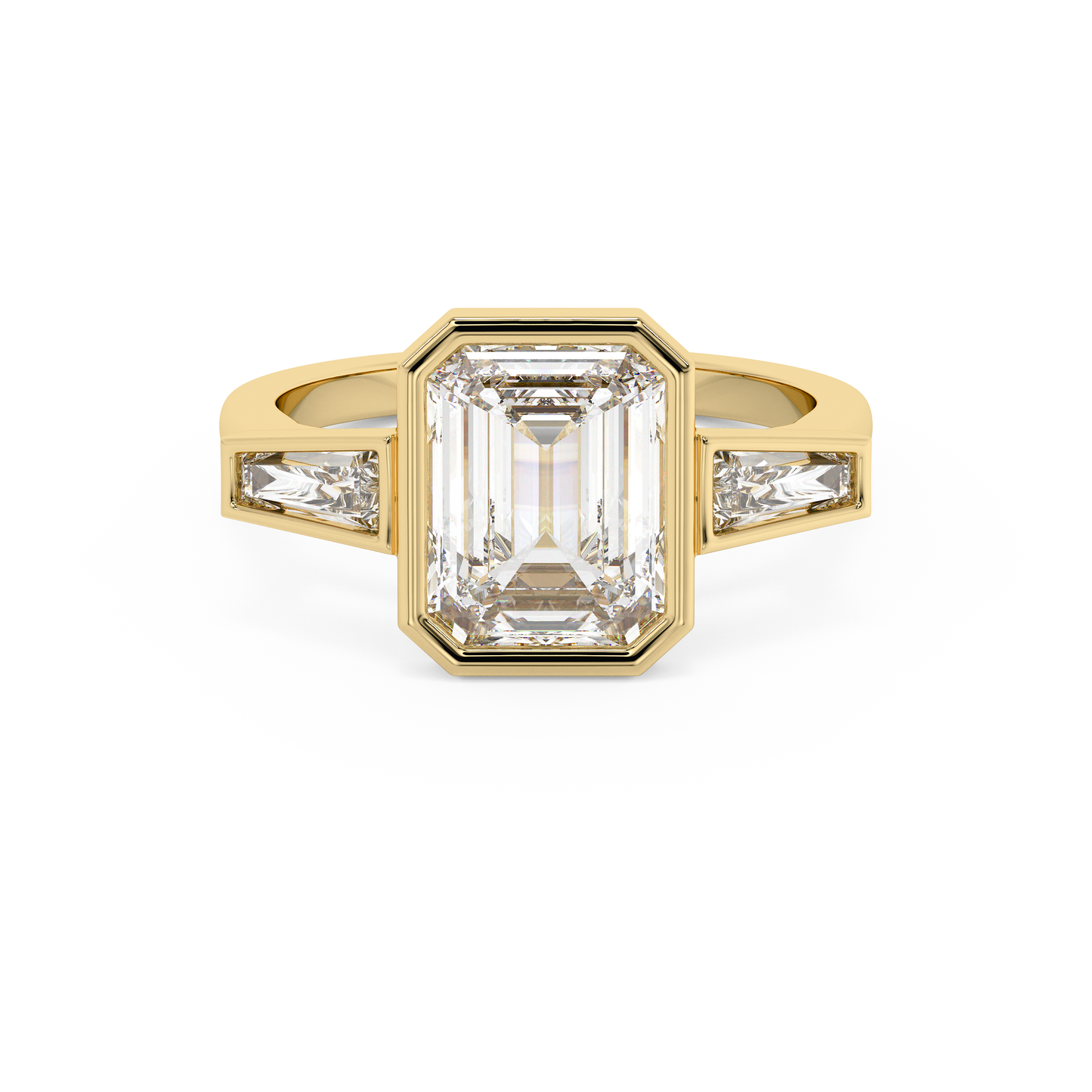 Emerald Solitaire Lab Grown Diamond Engagement Ring