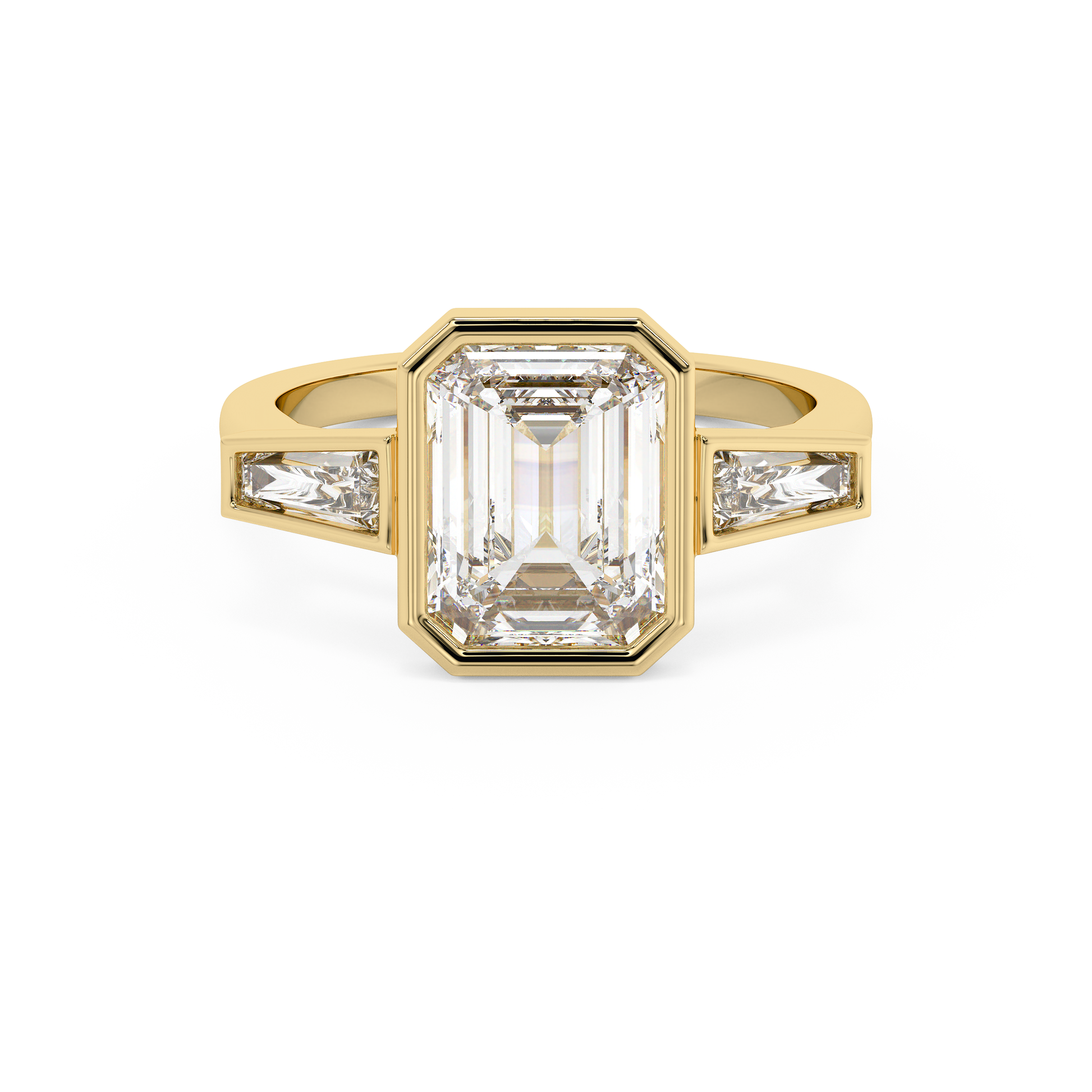 Emerald Solitaire Lab Grown Diamond Engagement Ring