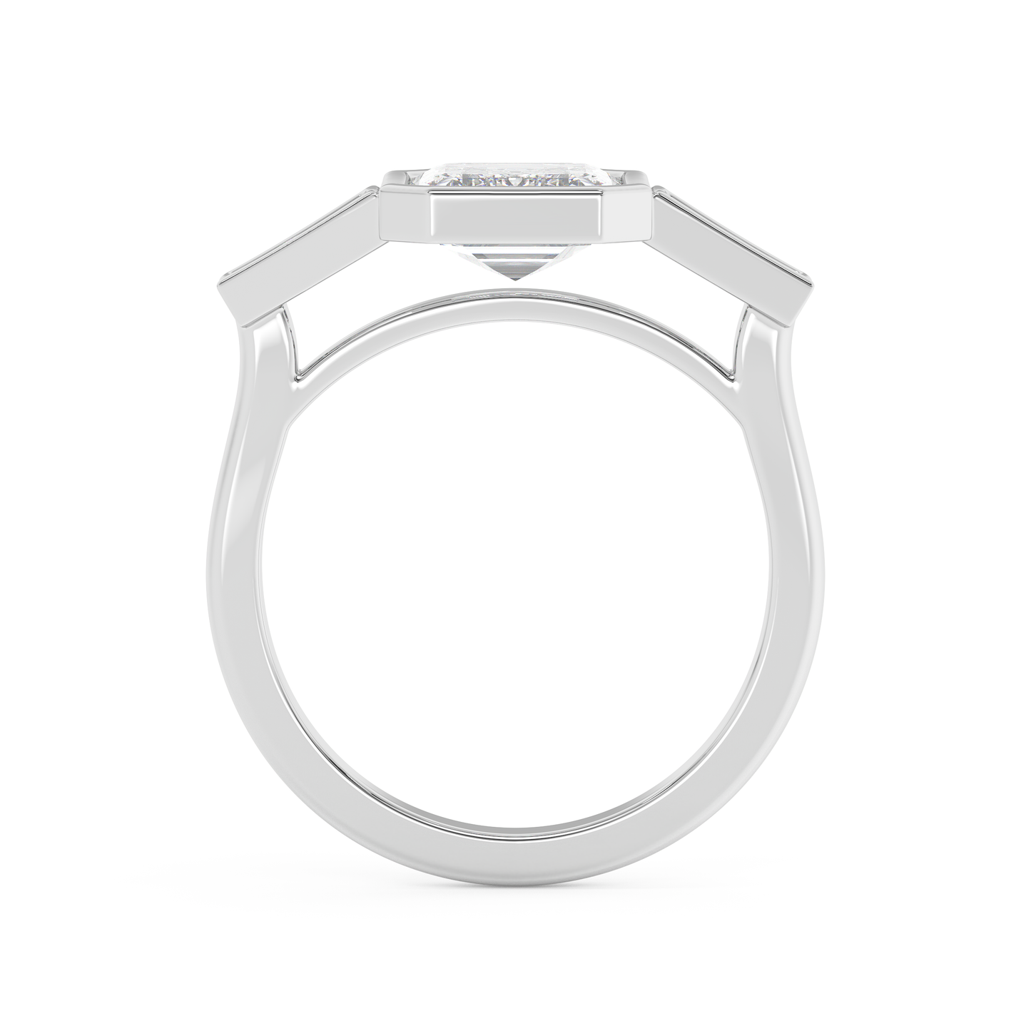 Emerald Solitaire Lab Grown Diamond Engagement Ring