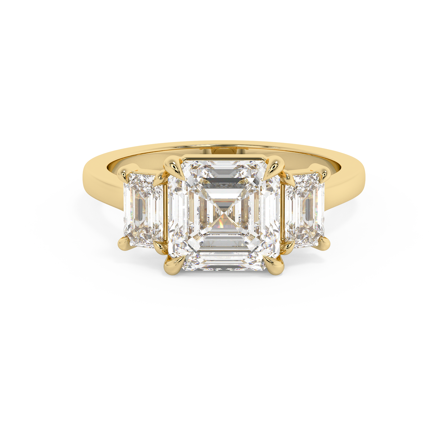 Emerald Solitaire Lab Grown Diamond Engagement Ring