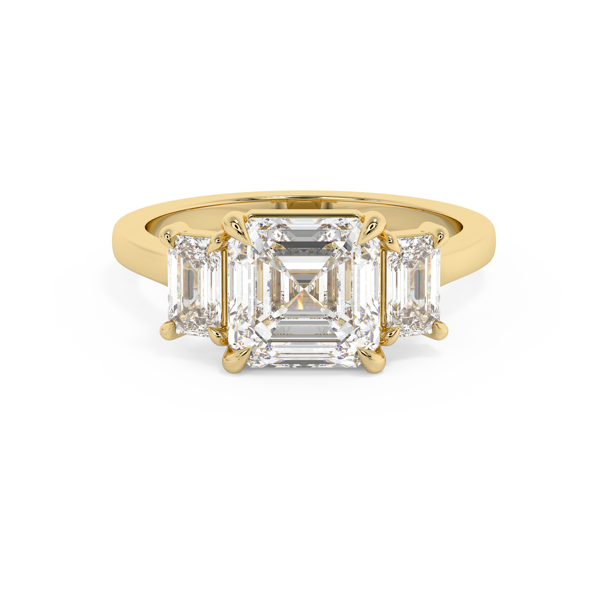 Emerald Solitaire Lab Grown Diamond Engagement Ring