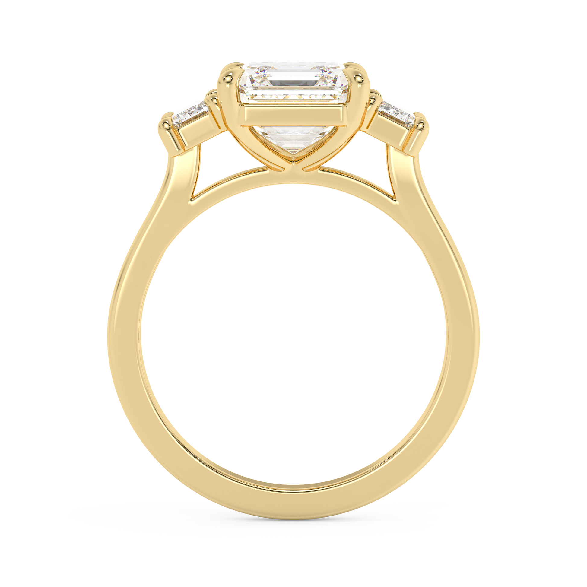 Emerald Solitaire Lab Grown Diamond Engagement Ring