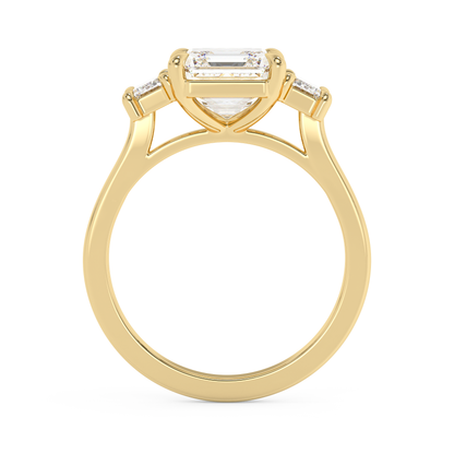 Emerald Solitaire Lab Grown Diamond Engagement Ring