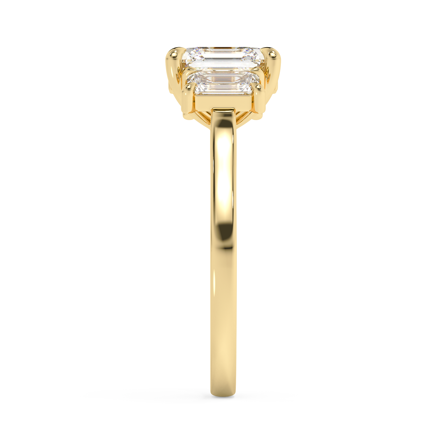 Emerald Solitaire Lab Grown Diamond Engagement Ring