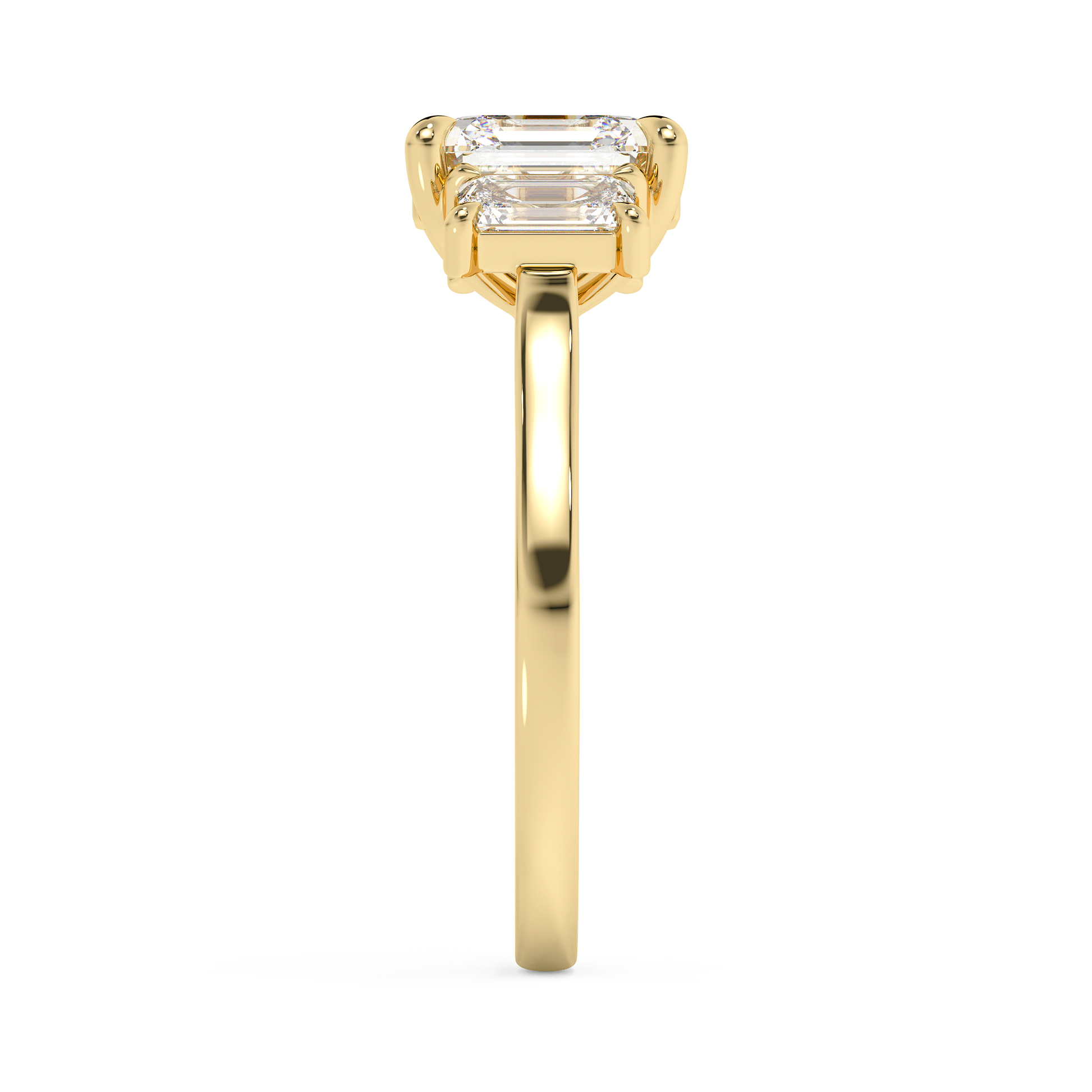 Emerald Solitaire Lab Grown Diamond Engagement Ring