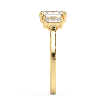 Emerald Solitaire Lab Grown Diamond Engagement Ring