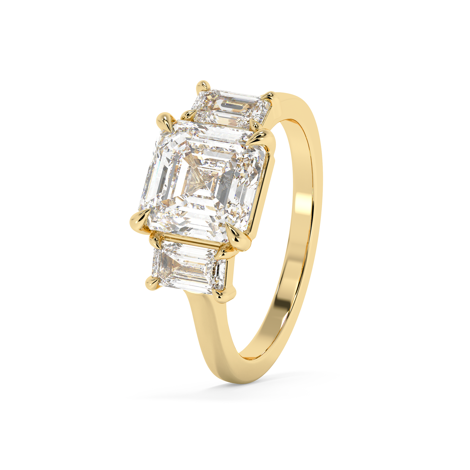 Emerald Solitaire Lab Grown Diamond Engagement Ring