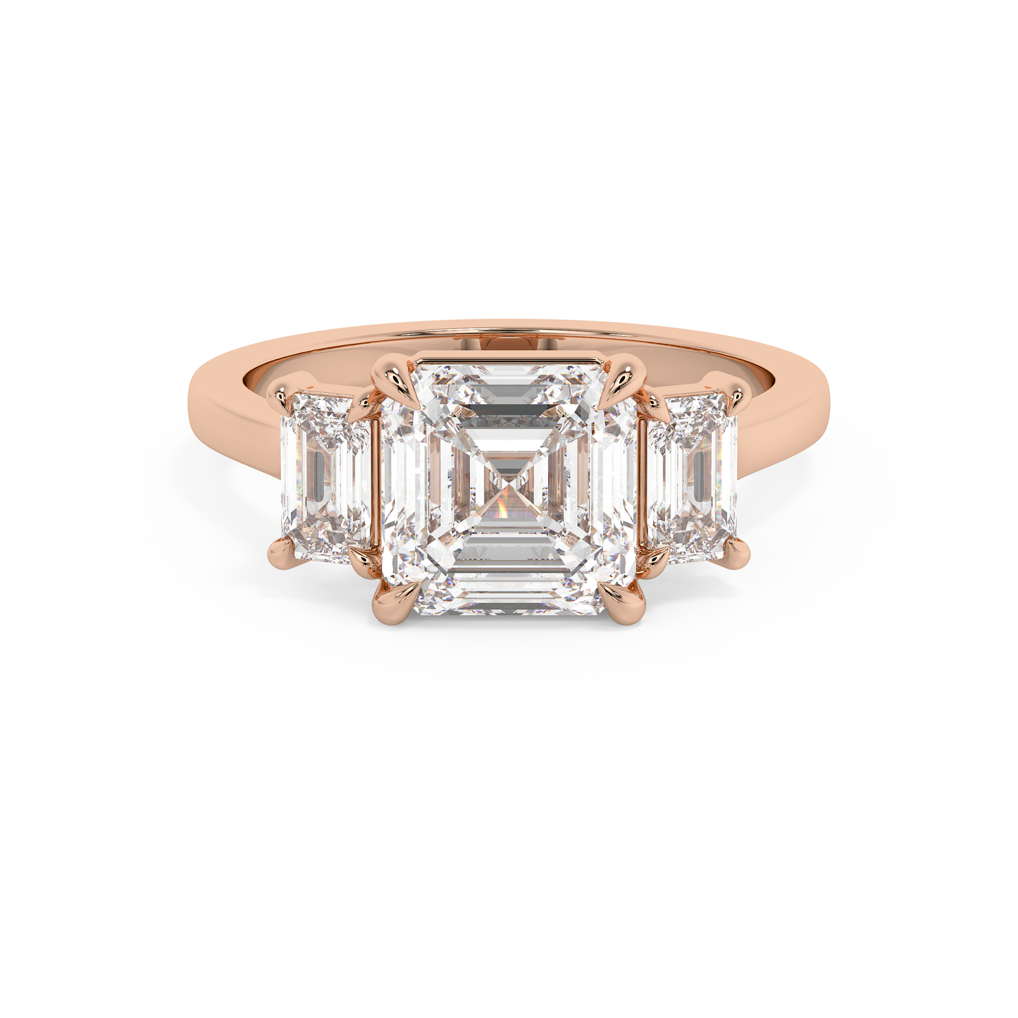 Emerald Solitaire Lab Grown Diamond Engagement Ring