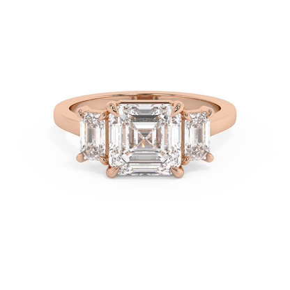 Emerald Solitaire Lab Grown Diamond Engagement Ring