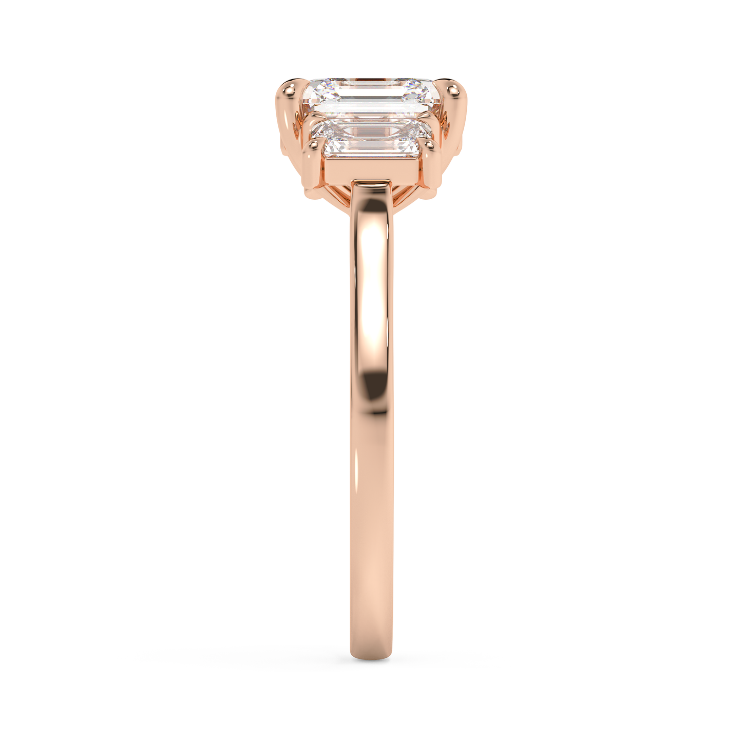 Emerald Solitaire Lab Grown Diamond Engagement Ring