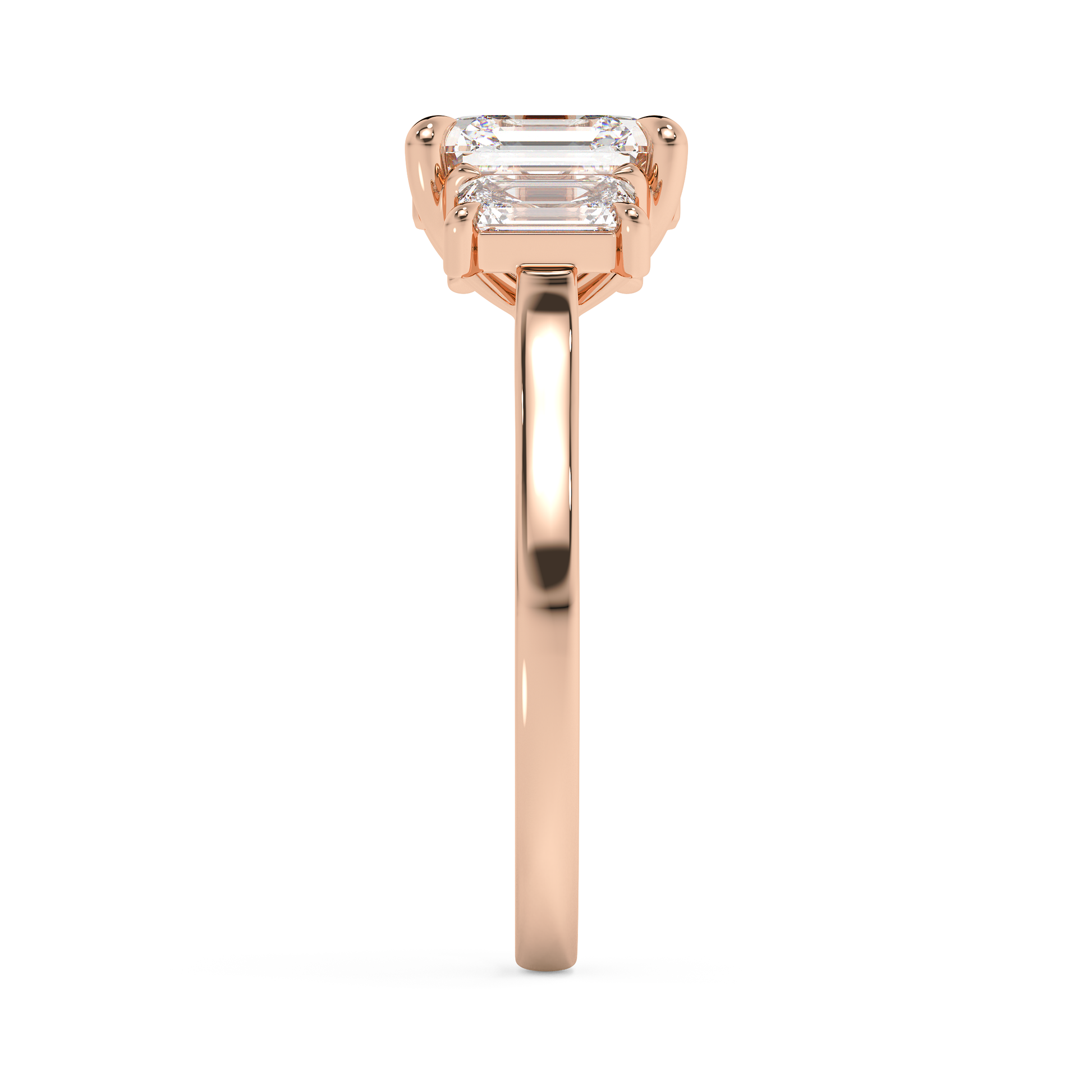 Emerald Solitaire Lab Grown Diamond Engagement Ring