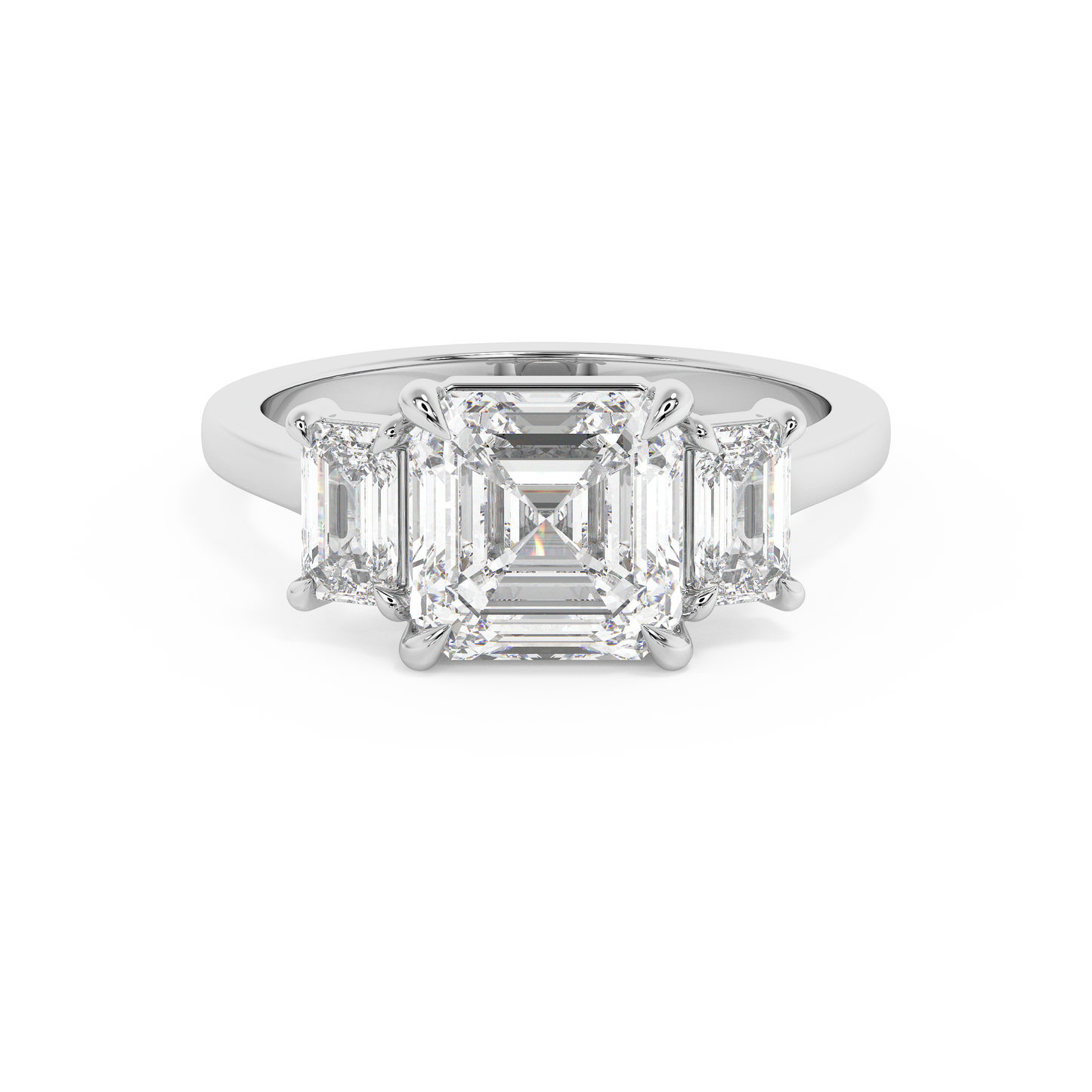 Emerald Solitaire Lab Grown Diamond Engagement Ring
