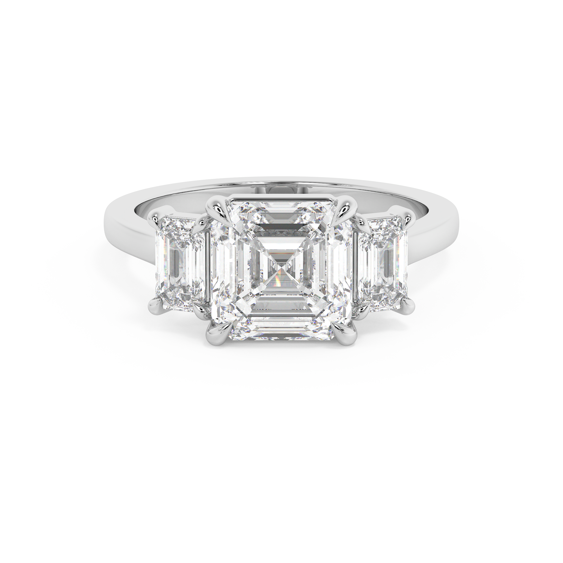 Emerald Solitaire Lab Grown Diamond Engagement Ring