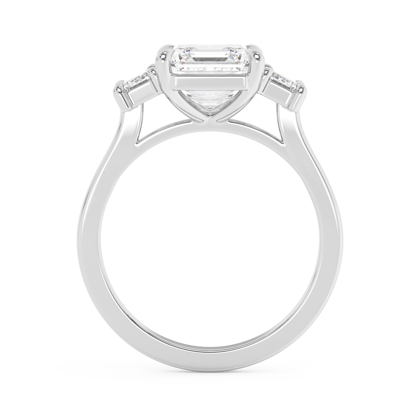 Emerald Solitaire Lab Grown Diamond Engagement Ring