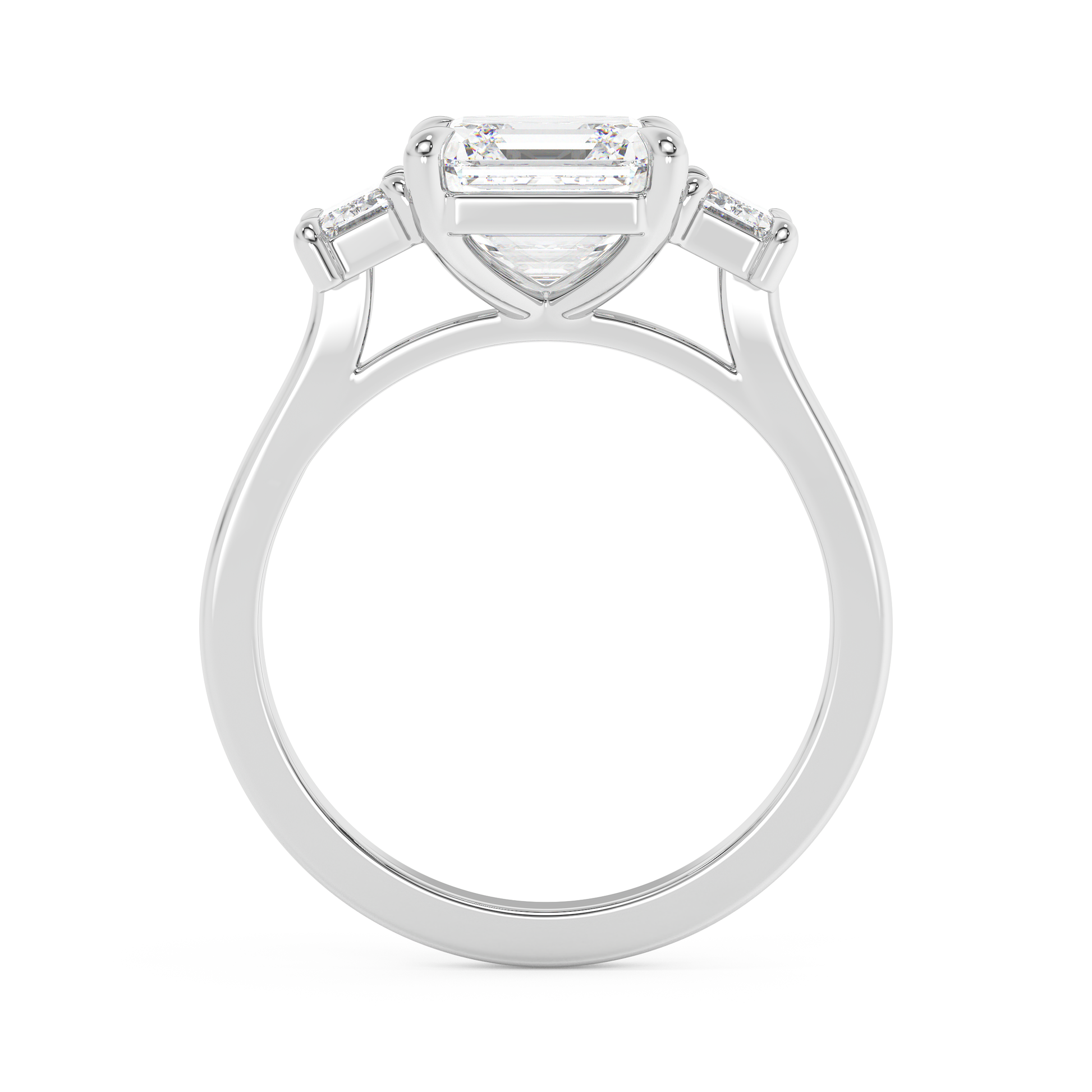 Emerald Solitaire Lab Grown Diamond Engagement Ring