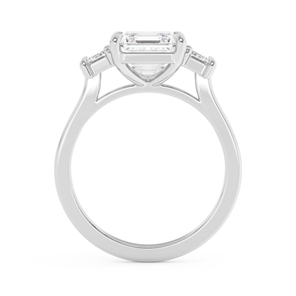 Emerald Solitaire Lab Grown Diamond Engagement Ring