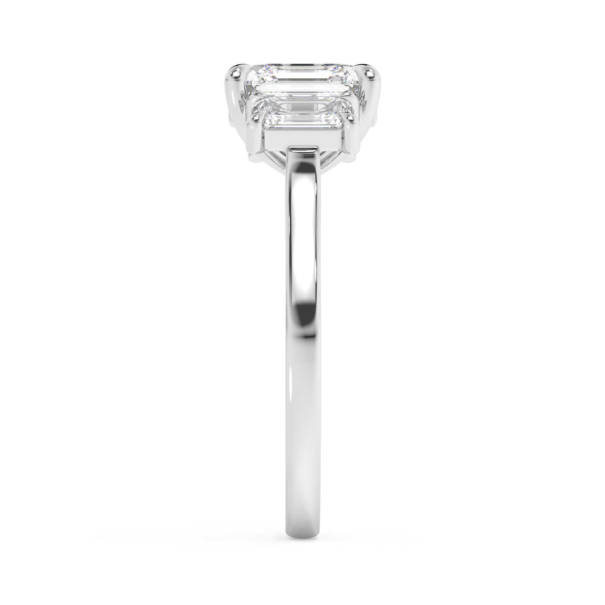 Emerald Solitaire Lab Grown Diamond Engagement Ring