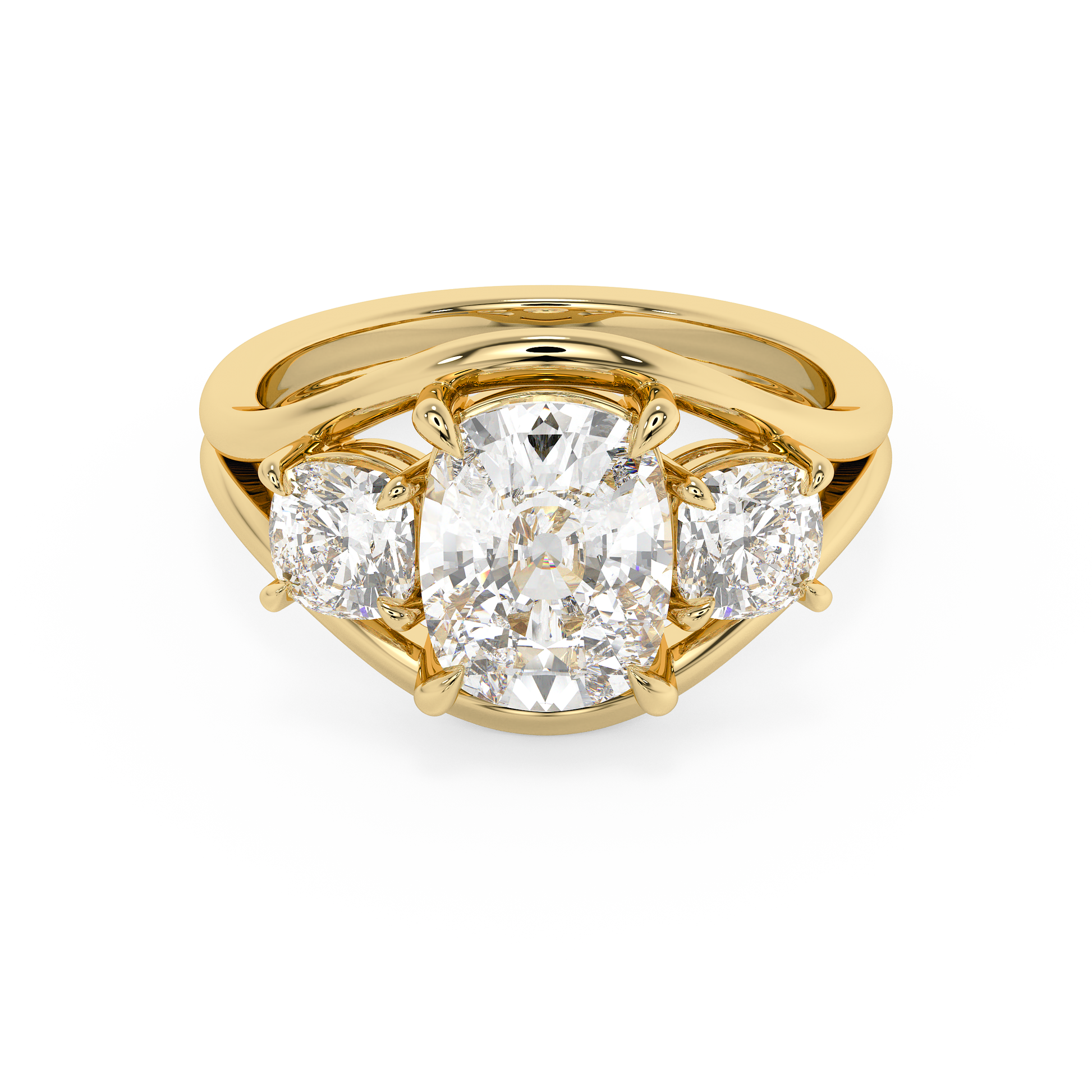 Emerald Solitaire Lab Grown Diamond Engagement Ring