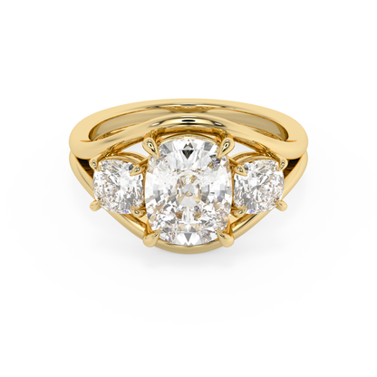 Emerald Solitaire Lab Grown Diamond Engagement Ring