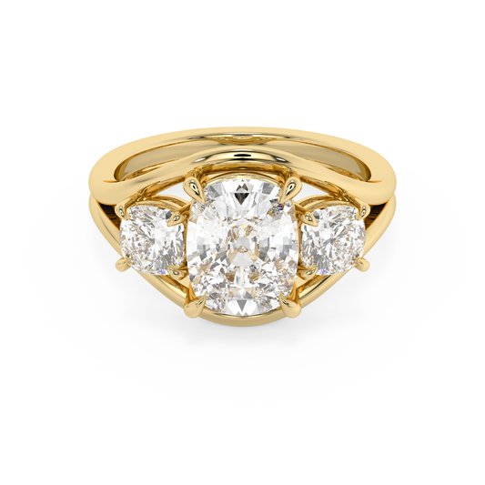 Emerald Solitaire Lab Grown Diamond Engagement Ring