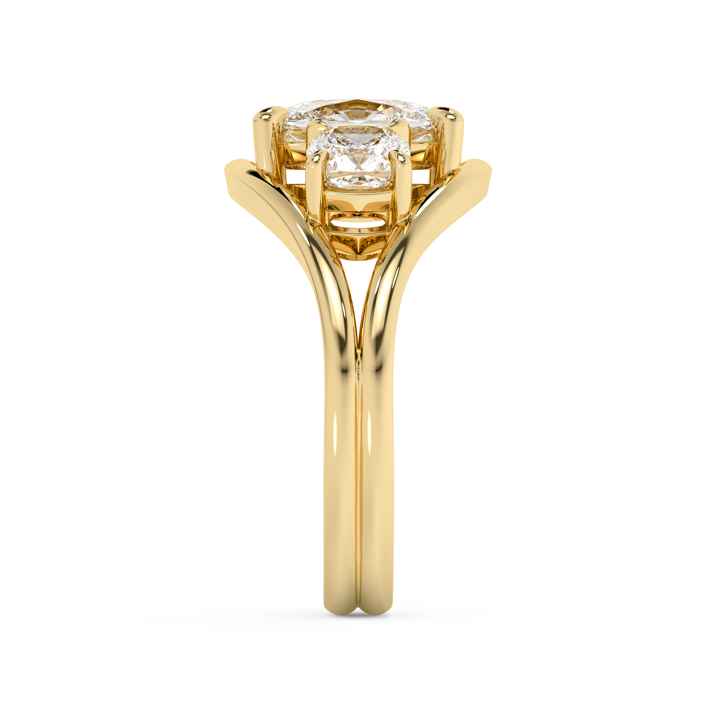 Emerald Solitaire Lab Grown Diamond Engagement Ring