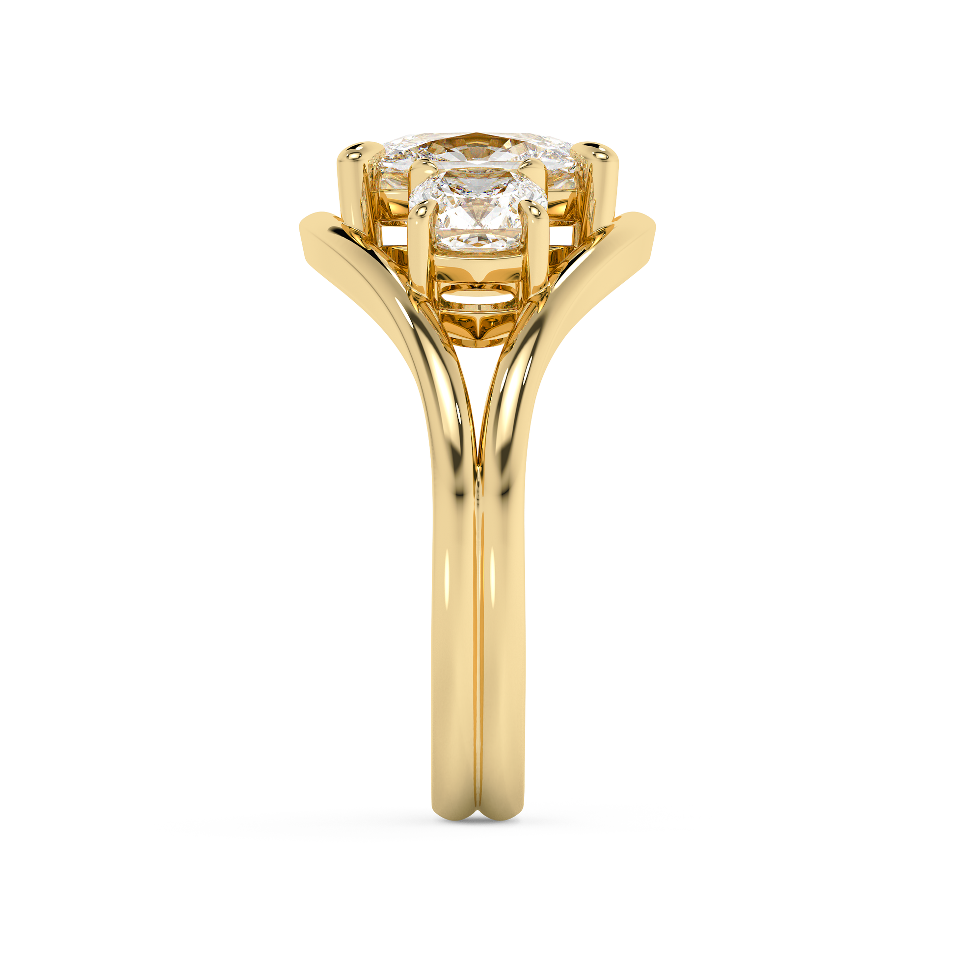Emerald Solitaire Lab Grown Diamond Engagement Ring