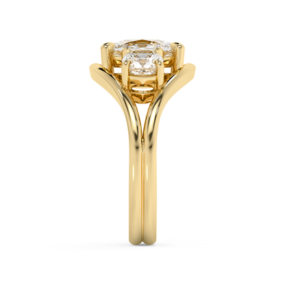 Emerald Solitaire Lab Grown Diamond Engagement Ring
