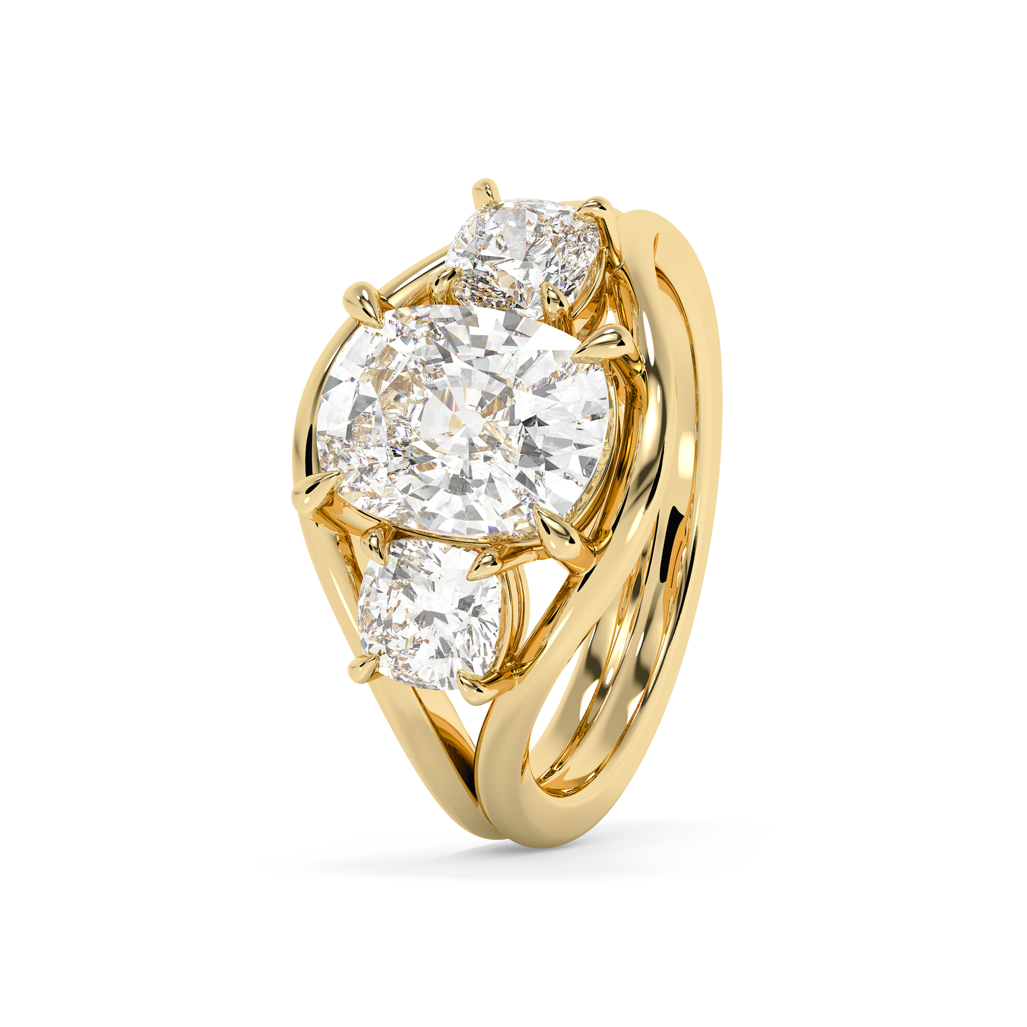 Emerald Solitaire Lab Grown Diamond Engagement Ring