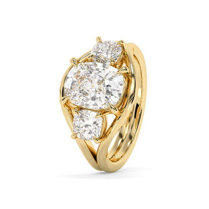 Emerald Solitaire Lab Grown Diamond Engagement Ring