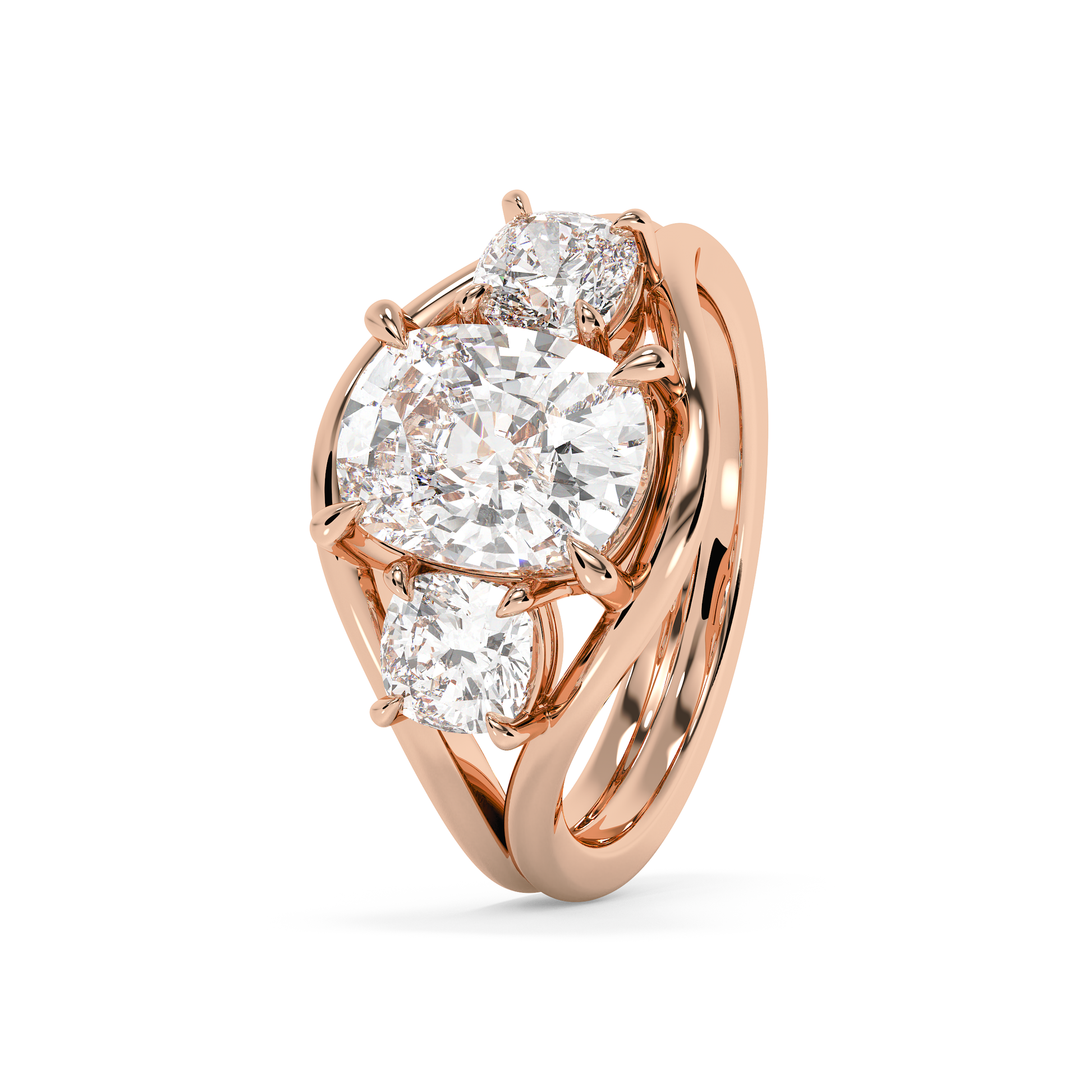 Emerald Solitaire Lab Grown Diamond Engagement Ring
