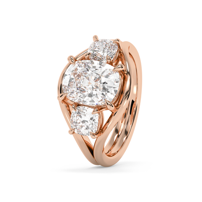 Emerald Solitaire Lab Grown Diamond Engagement Ring