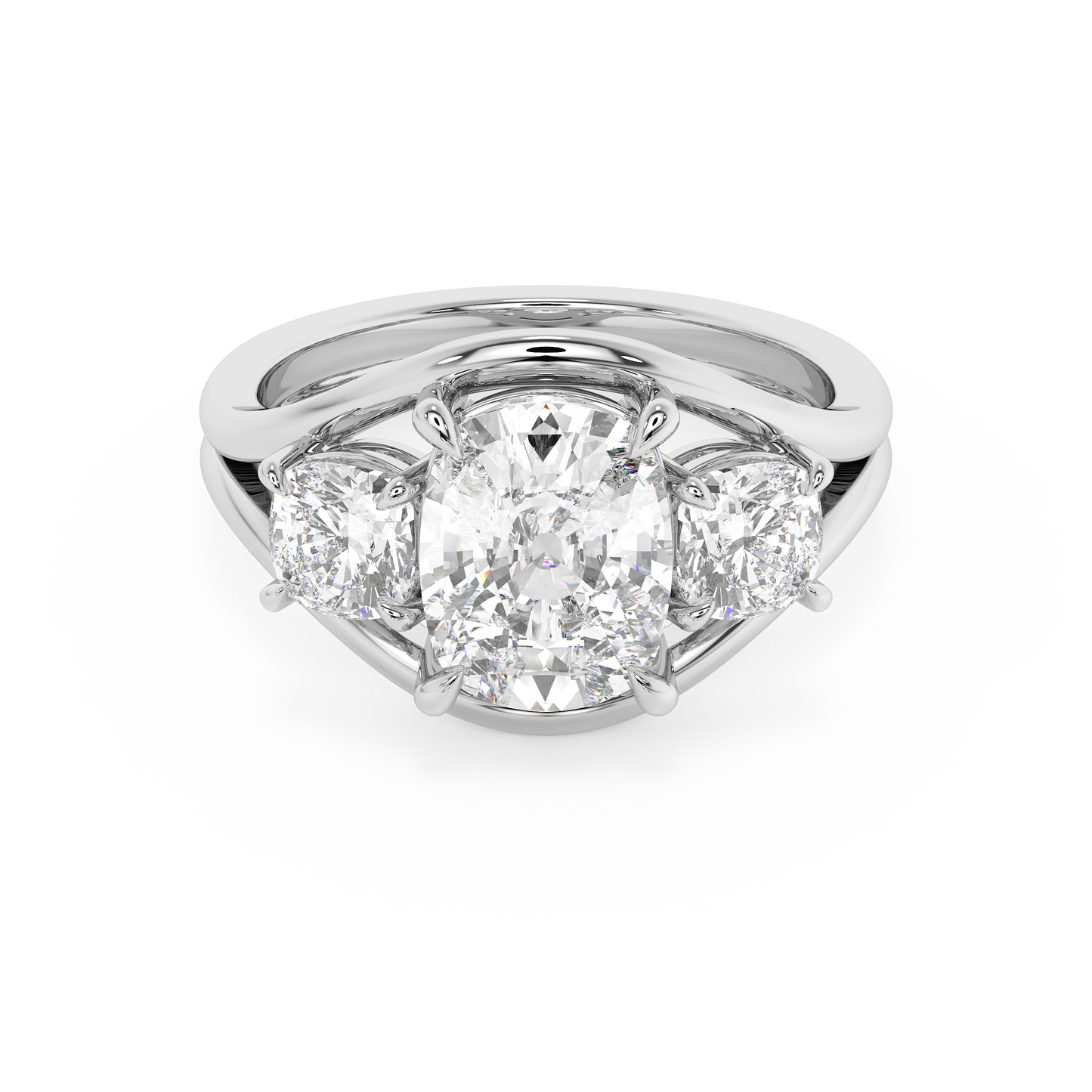 Emerald Solitaire Lab Grown Diamond Engagement Ring