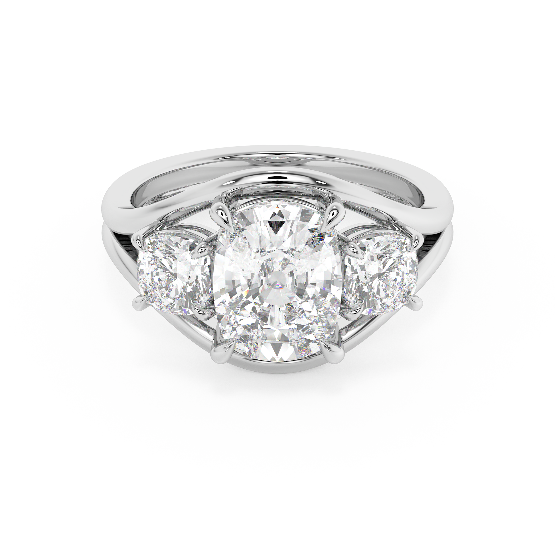 Emerald Solitaire Lab Grown Diamond Engagement Ring