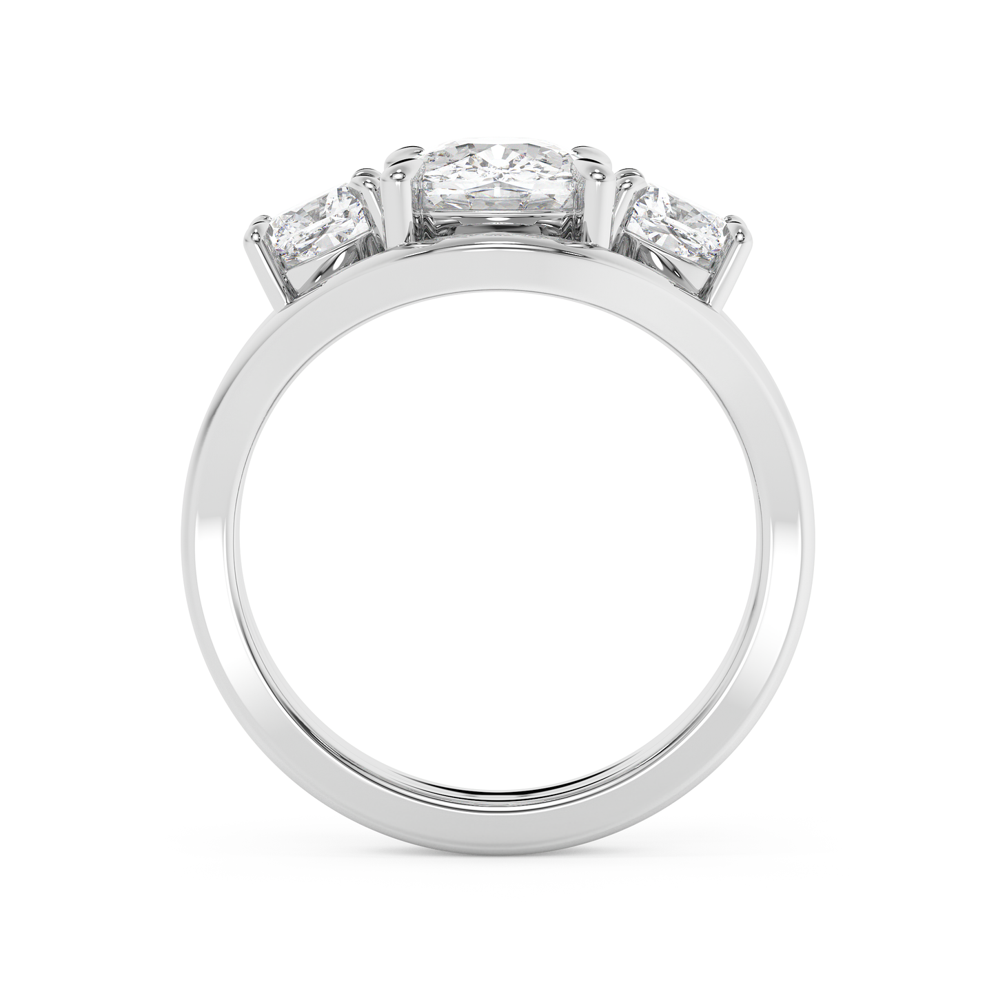 Emerald Solitaire Lab Grown Diamond Engagement Ring