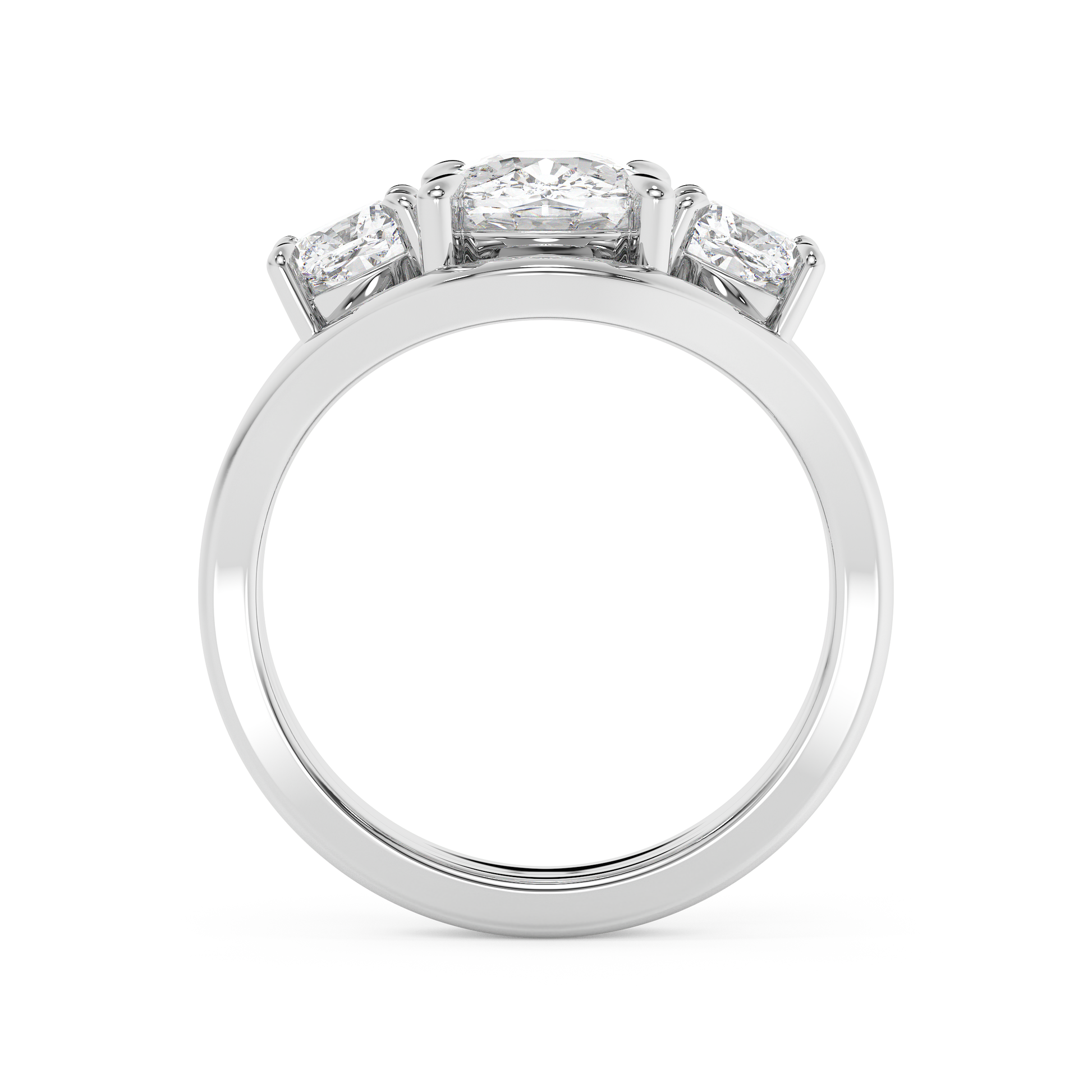 Emerald Solitaire Lab Grown Diamond Engagement Ring